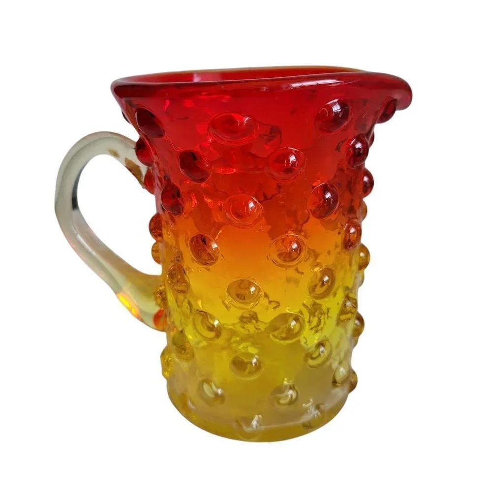 Vintage Kanawha Amberina Hobnail Mini Pitcher 3 3/4